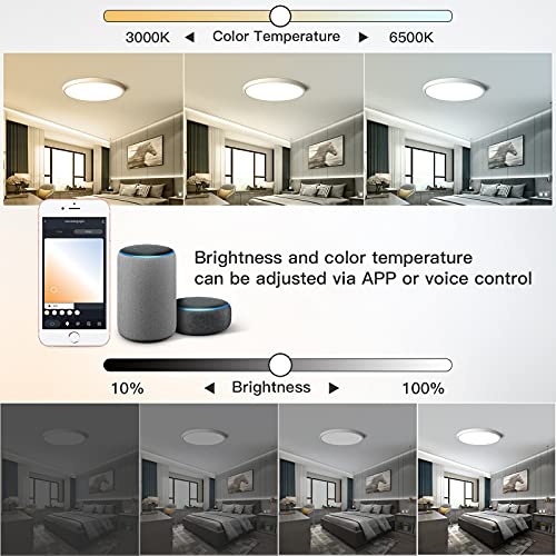 Ocioc OSK300-24W-AI-WEMG5 12Inch Smart Ceiling Light Fixture, Ocioc Slim Flush Mount Ceiling Light Compatible thumb #2