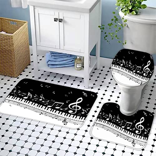 Badezimmer Badematte 3 Teilig Set Notiz rutschfest Badteppiche Saugfähig Memory Foam Badezimmermatte Weich WC… – Bild 3