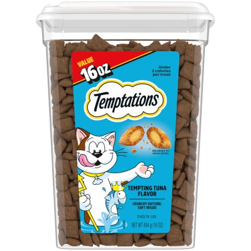 Temptations Classic Crunchy and Soft Cat Treats, Tempting Tuna, 16 oz - image 1
