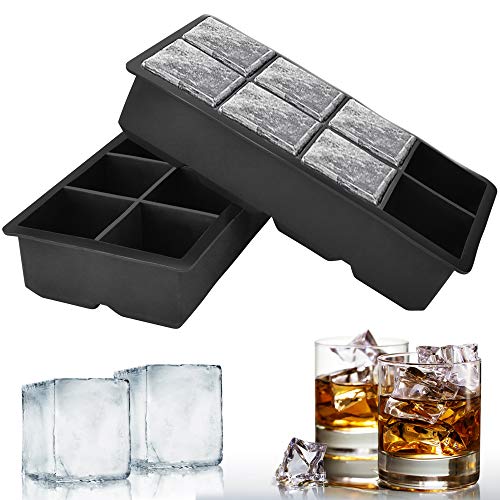 PERFETSELL 2 Pcs Cubitera Hielo Silicona Libre de BPA Cubitera Hielo Grande Cubiteras para Hielo Grande Cubitera Silicona Grande Cubitera Hielo Hosteleria para Hace Cubitos Magníficos 4.5 * 4.5cm