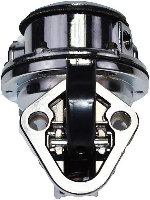 A-Team Performance 12-834 Fuel Pump Small Block Two-Valve Mechanical - Chrome, 6 PSI, 80 GPH - Inline 1/4" NPT Inlet & Outlet with Gaskets - Compatible with Chevy & GMC 262-400 Small Block Engines