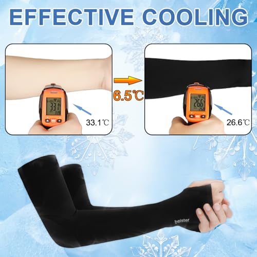 beister 6/3 Pairs UV Protection Cooling Arm Sleeves for Women Men, Long Sunblock Protective Cycling Arm Cover3