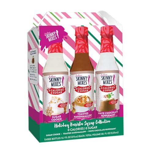 Jordan's Skinny Mixes Sugar Free Coffee Syrup, Holiday Trio Coffee Flavoring Syrup, Zero Calorie Drink Mix for Lattes, Baking, Protein Shake, Dairy & Gluten Free, Kosher, 12.7 Fl Oz, 3 Pack
