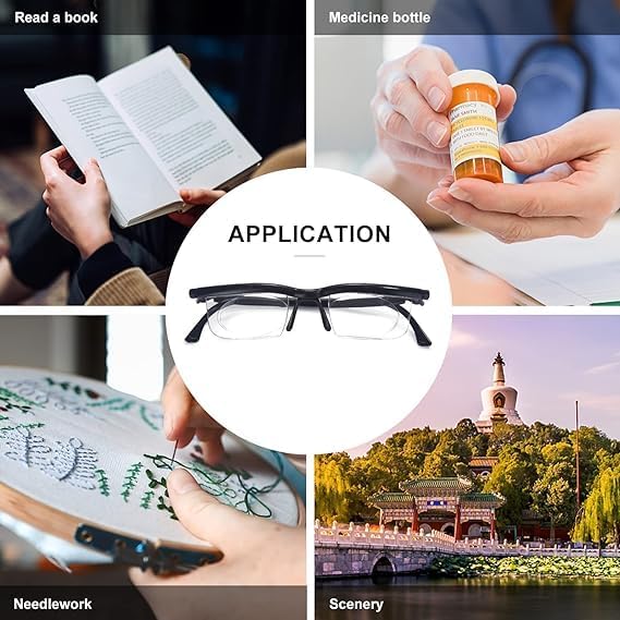 Miniatura 6 de OKH Lentes de esfera ajustables, lentes de lectura de enfoque ajustable, lentes de control de dioptrías flexibles, gafas de dioptrías 1D a +3D, para