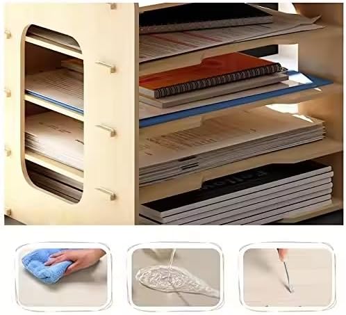 A4 ストレージ 調節可能なファイル ペーパーソーター オーガナイザー 文具 事務用品 竹製デスクオーガナイザー デスクトップ ファ