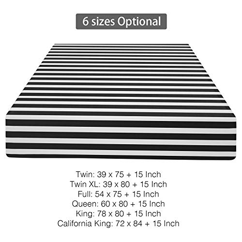 Ntbay 20190830CLQ-STRIPED A Queen Fitted Sheet Only - Brushed Microfiber Deep Pocket Striped Fitted Sheet - Soft, Wrinkle-Free, Fade-Resistant, Stain-Resistant, Hotel Quality Fitted Bed Sheet thumb #4