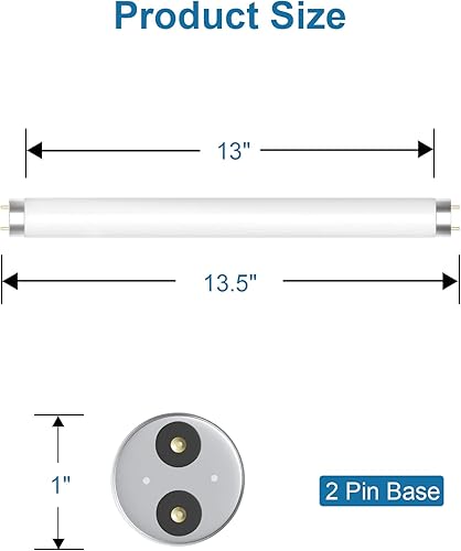 Miniatura 2 de Dichroma Bug Zapper - Tubo de luz de repuesto de 10 W para exterminador electrónico de insectos de 20 W, bombillas T8 para lámpara exterminadora de