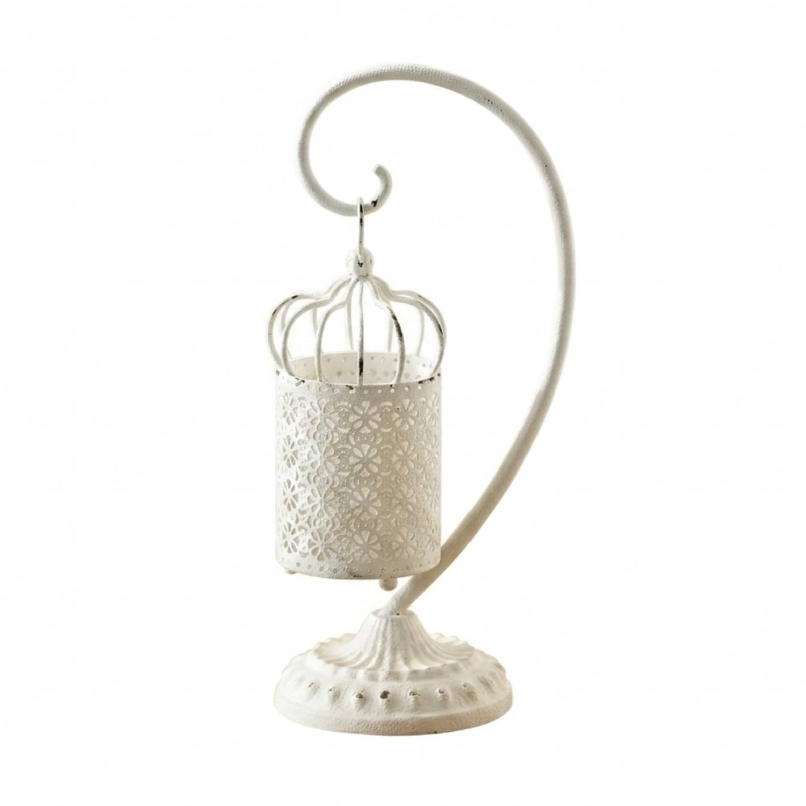 Baoblaze Farol Decorativo Farol de Mesa Portavelas Linterna de Hierro Ornamento Clásico Estilo Francés Difusor de Vela Adecuado para Comedor Estudio Decoración Navideña, Negro Retro