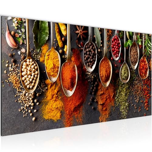 Runa Art Tableau Decoration Murale - Cuisine Épices - 1 Partie - Moderne Toile non Tissée - Salon Salle Salle à Manger - Coloré - 041412a