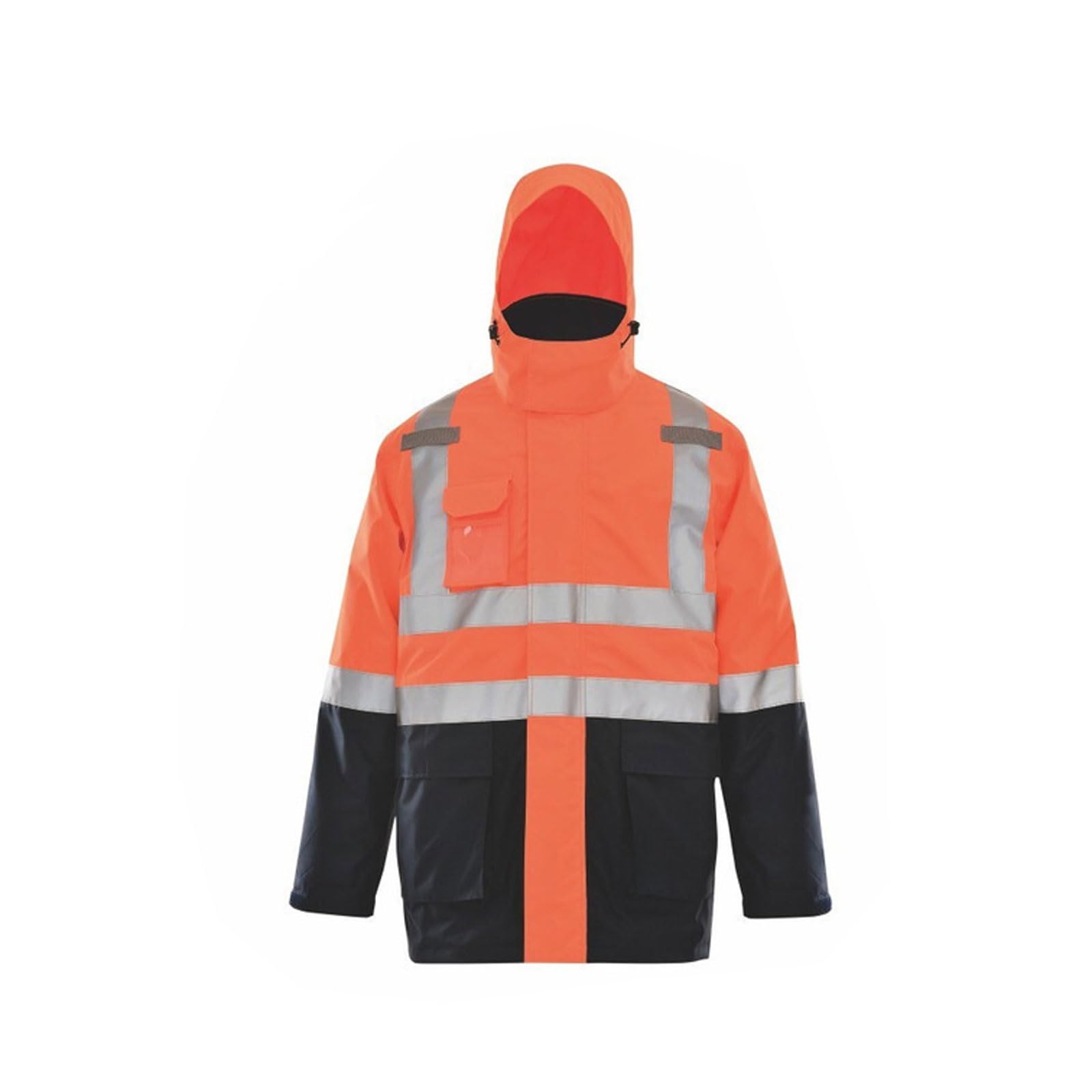Chaqueta de seguridad de alta visibilidad for hombre, forro de algodón desmontable, chaqueta reflectante cálida de invierno, ropa de trabajo gruesa.