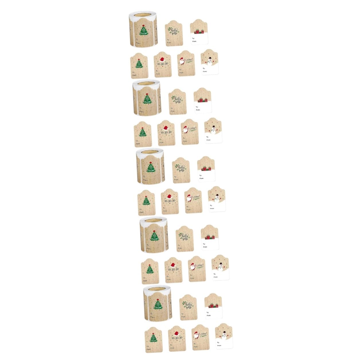 STOBOK 5rotoli Adesivi Natalizi Kraft Etichette Autoadesive Per e Decorazioni Design Per Facili Personalizzare e Utilizzare Occasione