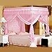Yagosodee Quattro Angoli Zanzariera Letto Tenda Baldacchino Rete Zanzariera Biancheria da Letto Casa (Rosa 1. 2 * 2. 0)