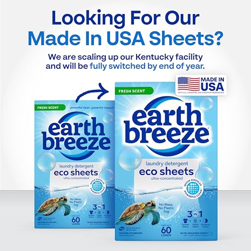 Earth Breeze Laundry Detergent Sheets Fresh Scent - 180 Loads Eco Liquidless Soap - Travel-Friendly for Hot & Cold Cycles, Tackles Tough Stains & Odors - Gentle on Skin, 90 Ct (3 Pack) - Image 3