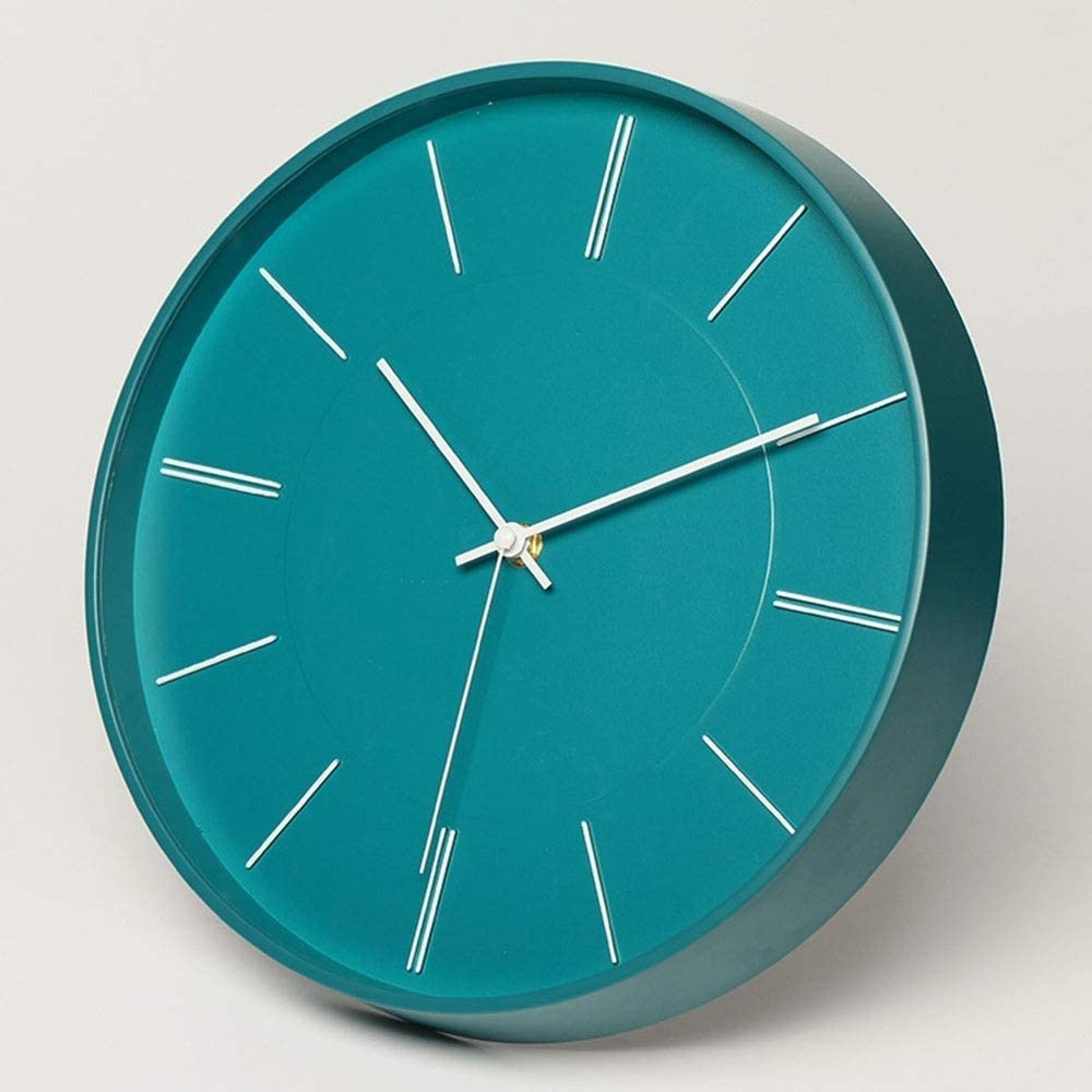 Niebieski zegar ścienny do salonu nowoczesny minimalistyczny modny kreatywny cichy zegarek kwarcowy okrągły sypialnia elektroniczny rozmiar 30 cm * 4,2 cm