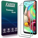 KAREEN [2 Pack Screen Protector for Samsung Galaxy A71, A71 5G, A71 5G UW Tempered Glass, Support Fingerprint Reader, Anti Scratch, Bubble Free, 9H Hardness
