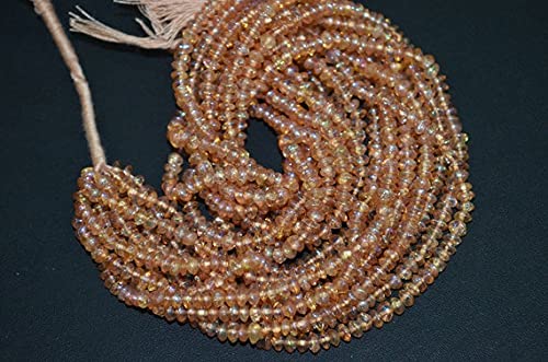 Perles de quartz naturel champagne en rondelles lisses LKBEADS pour création