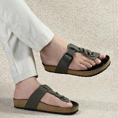 Image of Centrino Men's Berkin-Style Slip-On Sandals | Open Toe Design | Soft PU Footbed | Lightweight & Comfortable | Arch Support | On-Grip Sole | Casual Outdoor Wear (6867)