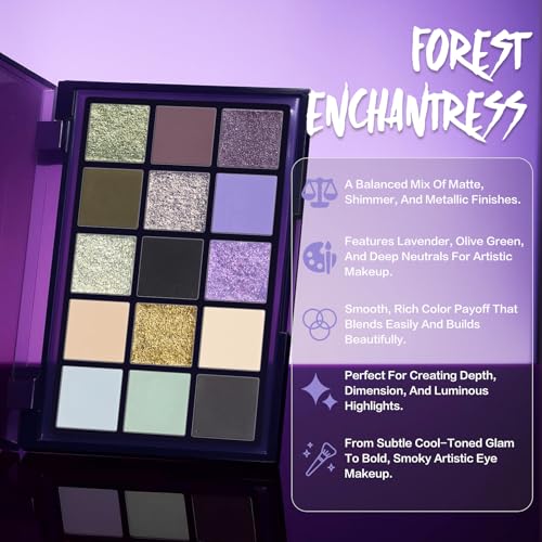 Image of UCANBE 15 Color Eyeshadow Palette - Matte, Shimmer & Metallic Shades, Highly Pigmented, Smooth Blendable Eye Shadow Makeup Pallet Kit for Natural to Bold Looks
