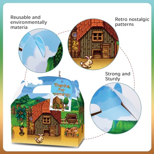 HOMEZZO-Farm-Birthday-Party-Favor-Boxes-12-Pcs-Valley-Farmhouse-Goody-Treat-Boxes-with-Tags-for-Farm-Barnyard-Themed-Birthday-Party HOMEZZO Farm Birthday Party Favor Boxes 12 Pcs Valley Farmhouse Goody Treat Boxes with Tags for Farm Barnyard Themed Birthday Party