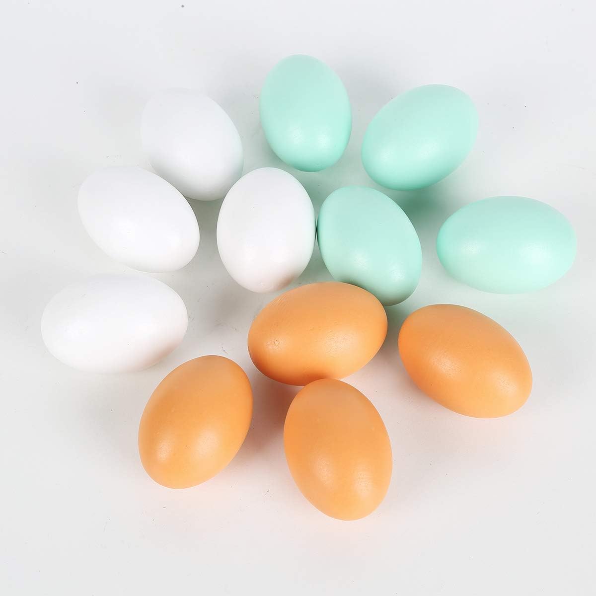 12pcs DIY Uova Dummy Uova finte di Legno Simulazione Pollo Anatra Oca Uovo di Pasqua Fai da Te Giocattolo per la Caccia Decoys Decorazione Uovo