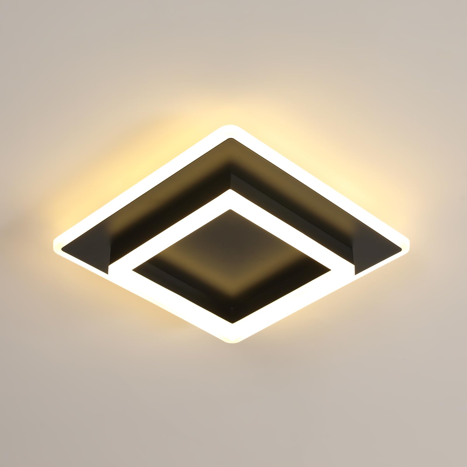 SENQIU Schwarze quadratische LED-Deckenleuchte