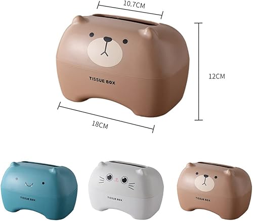 Miniatura 5 de Surakey Caja de pañuelos para escritorio, dispensador de pañuelos de papel de seda, organizador de servilletas de papel de caricatura, gato,