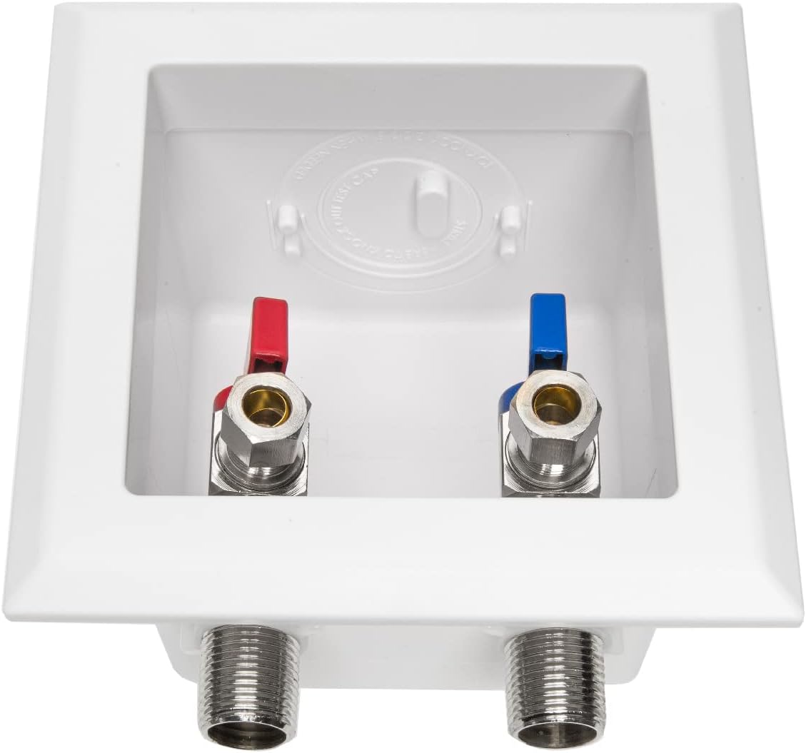 EFIELD Pre-Assembled Faucet Outlet Box, 1/2-Inch Sweat MIP with Installed 1/4-Turn Ball Valve for Hot & Cold Water Supply, Chrome Plate,(FC004)