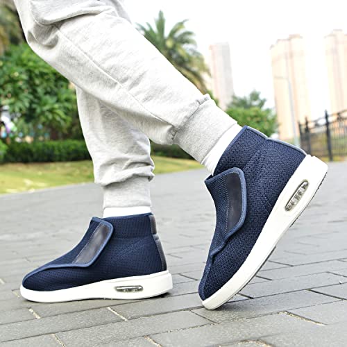 JITUUE Women's Memory Foam Diabetic Elderly Shoes Wide Magic Buckle Shoe Adjustable Mesh Lightweight Breathable High-Top Walking Sneakers Summer Swollen Ankle Boot4