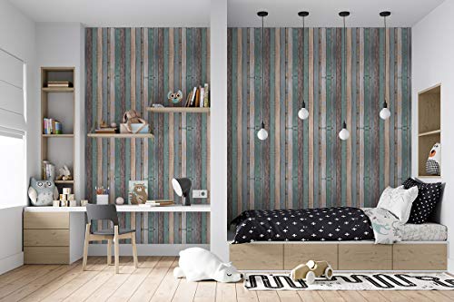 Image of DWELLSINDIA Verticle Wood Self Adhesive Wallpaper Waterproof, Scratch Resistant, Laminated 41x244 CM