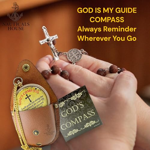 Brújula de latón con acabado antiguo, regalo religioso con grabado "Confía en el Señor con todo tu corazón - Proverbios 3:5-6" - NAUTICALS HOUSE miniatura 2