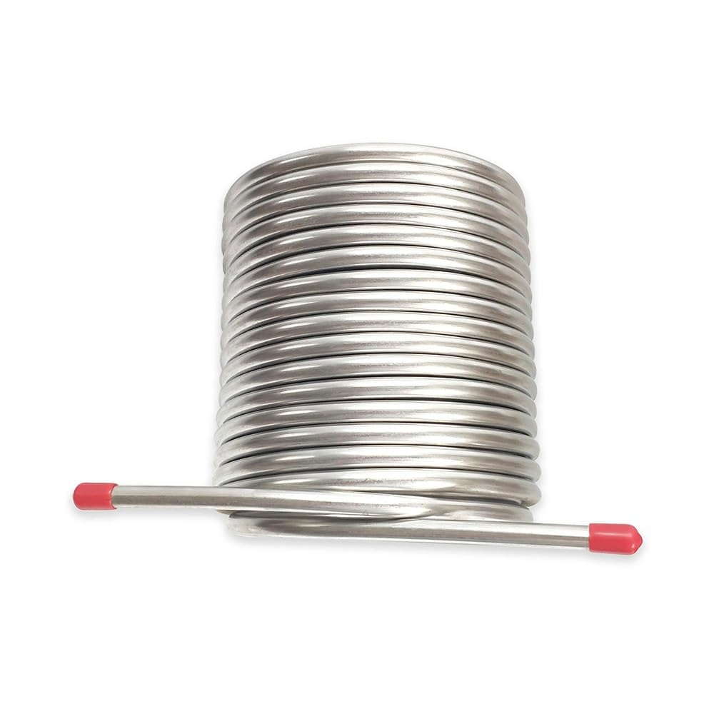 Serpentín de enfriamiento del refrigerador del mosto de la longitud del 14m, acero inoxidable 304 de la categoría alimenticia, serpentín de enfriamiento al aire libre de la cerveza de la incubadora