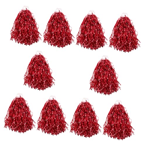 Mipcase Cheerleaders Pompoms Bulk Pack 10pcs Bright Pom Poms Ideal for Dance Cheerleading Sports School Festivals Comfortable Grip