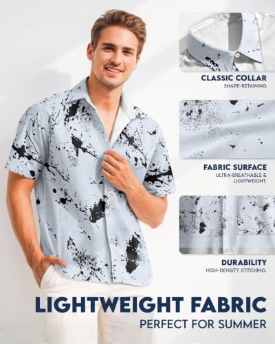 Image of 99TIMORO Fathers Film Button Down Shirt for Men, Funny Hawaiian Short Sleeve Top, Summer Beach Gifts