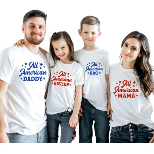 All American Family 4th of July Family Matching Shirts, Fourth of July Family Matching Outfits Mom Dad and Son, Daughter, 4th of July Family Outfits Mommy, Daddy, Baby, Sister, Brother Multicolor