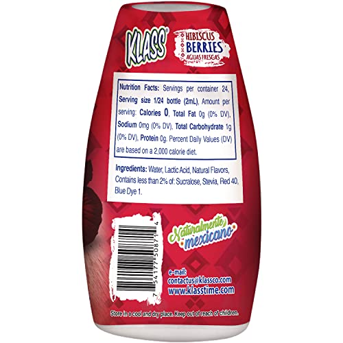Klass Aguas Frescas Liquid Water Enhancer Sugar-Free Naturally Flavored Hubiscus-Berries, Keto Friendly |1.62 Oz Pack of 4 (Makes 24 servings each) 0 Calories Per Serving - Image 3