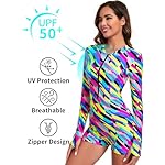 Ocean Blues Women's Long Sleeve One Piece Bathing Suit Athletic Boyleg One Piece Swimsuit UPF 50+ Sun Protection Rash Guard - Image 5