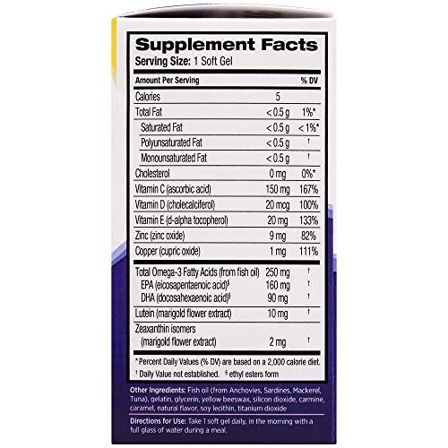 Ocuvite Eye Vitamin & Mineral Supplement, Contains Zinc, Vitamins C, D, E, Omega 3, Lutein & Zeaxanthin, 50 Count #TOP2