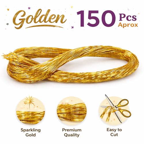 Image of Asian Hobby Crafts Floral Flexible Art and Craft Wire for DIY Flower Making, Hobby Crafts, Jewelry & Art Projects | Flower Decoration and Floral Arrangement | Golden - 150 Pcs Approx