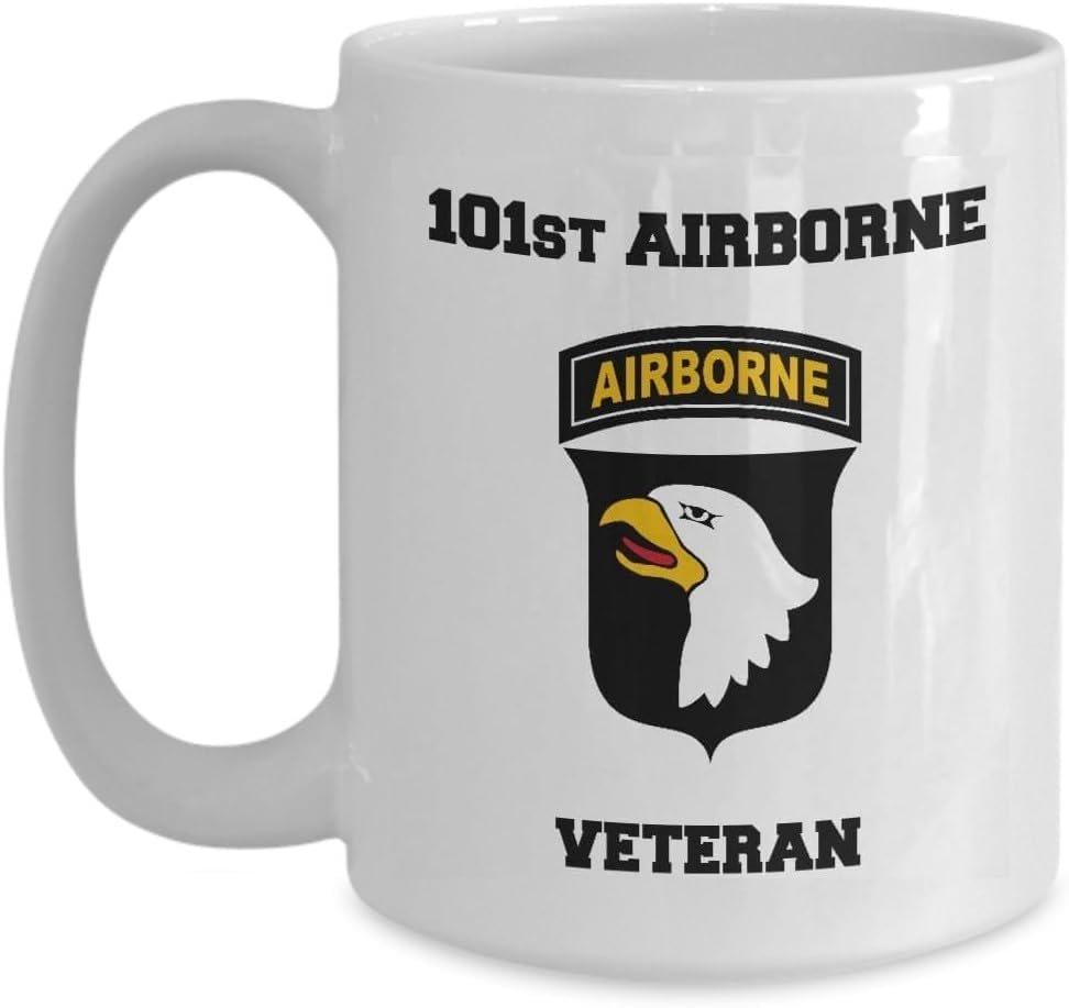 101st Airborne Coffee Mug - Veteran (White, 15oz)