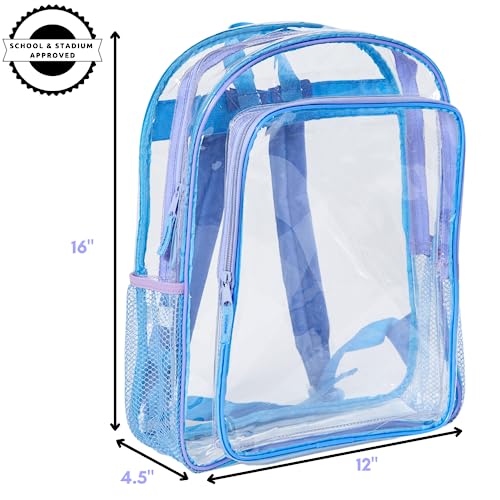 RALME Purple Clear Backpack for School, 16 inch Stadium Approved Transparent Bag3