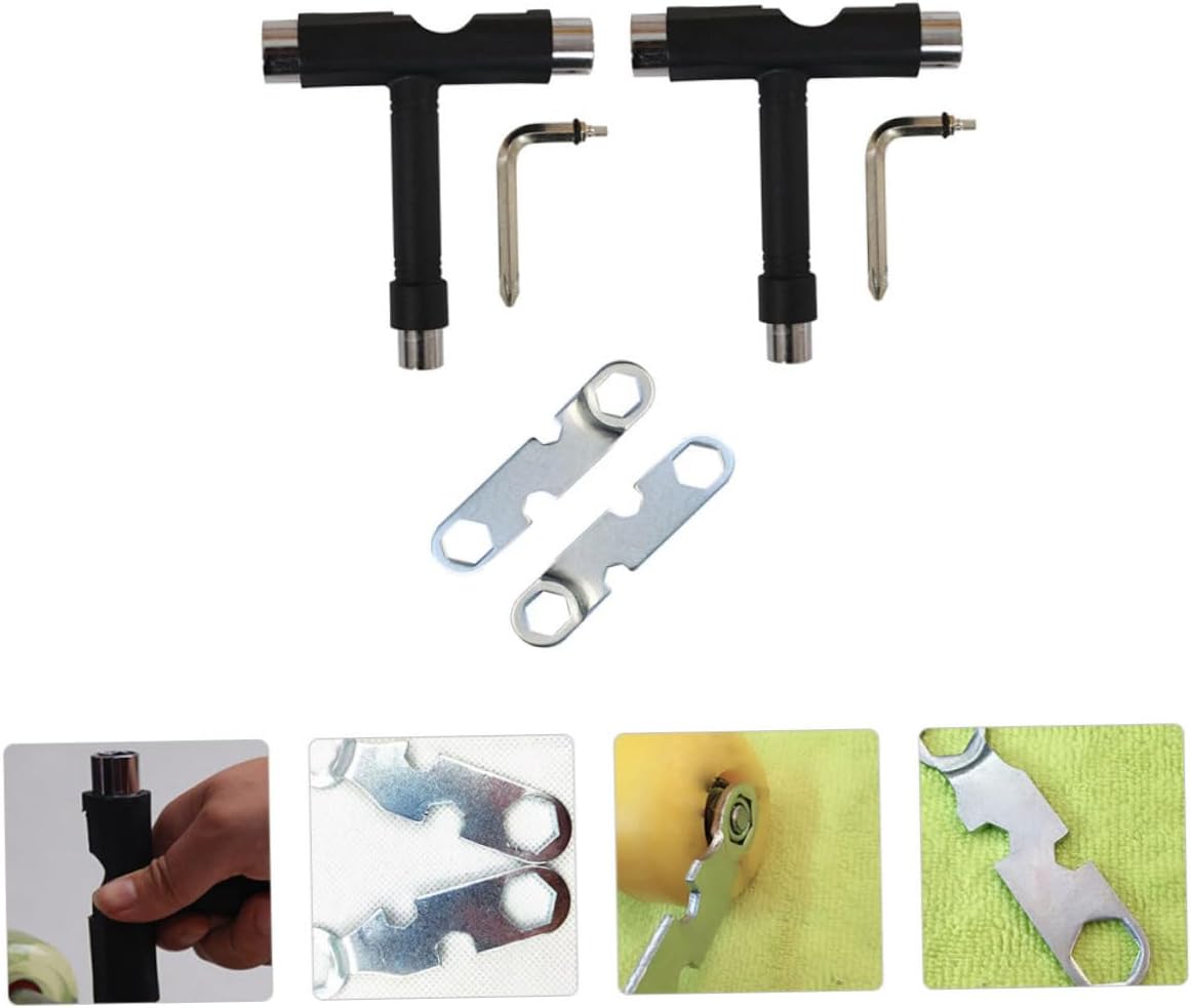 4pcs Portable Skateboard Tool Kit Multi-Functional Wrench for Easy Maintenance Use All Skateboards Lightweight and Design