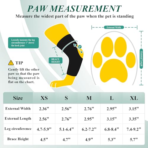 Fußbandage zum Anschnallen, keine Knöchelschuhbandage für Hunde – Korrektive Hundeschuhe zum sicheren Anheben der Zehen bei Fußproblemen, Arthritis und Verbesserung des Gehgangs bei Hunden (L)
