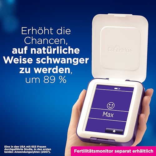 Clearblue 33 Tests Kinderwunsch Fertilitätsmonitor, Zykluscomputer Nachfüllpackung, 30x Ovulationstest und 3x Schwangerschaftstest, Fruchtbarkeitstest für Frauen zur Bestimmung des Eisprung