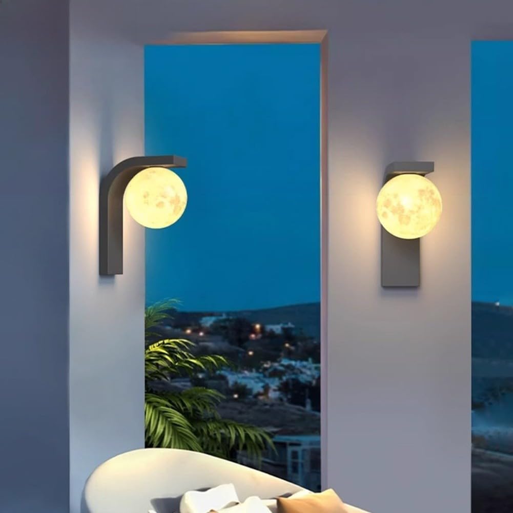 Luce per Solare LED Esterno Luna IP65 Impermeabile Luce per Solare(Transparent)