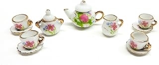 Melody Jane Dollhouse English Tea Set Gold Edging Dining Room Accessory
