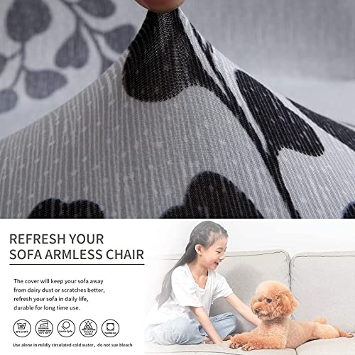 Image of Eco-Ancheng Chair Slipcover, Removable Armless Accent Chair Cover, Polyester and Spandex, Print, Modern, Durable, Machine Washable, Chair Slipcover for Living Dining Room Hotel