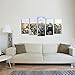 KREATIVE ARTS Gallery Wrap Canvas Print New York Cityscape Empire States Building Split 5 Panel Canvas Wall Art for Living Room Large Size Canvas Artwork Ready to Hang (60''x32'')
