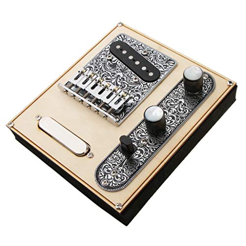 Image of Alnicov 6 Strings Saddle Bridge Plate, 3 Way Switch Control Plate, Neck Pickup Set for Telecaster Electric Guitars Replacement Parts (Black)
