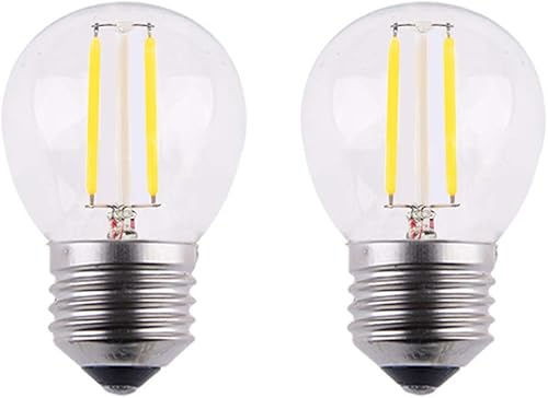 OPALRAY Mini bombilla LED regulable estilo A15 con filamento LED, 2 W 200 lm, reemplazo incandescente de 25 W, base regular E26, color de luz blanca