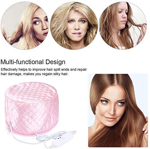 GaxQuly Spa cap Electric Heat hair care thermal treatment with beauty steamer nourishing heating cap for spa at home travel hair steamer for women (Spa cap Electric) 1